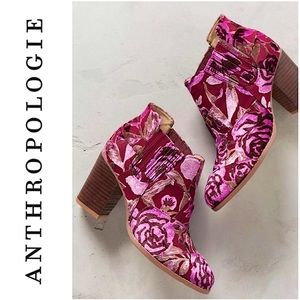 NWOB Anthro Billy Ella Floral Burnout Velvet Booties!